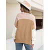 image:imageANRABESS Women Oversized Sweaters Batwing Long Sleeve 2026 Fall Outfits Crewneck Casual Knit Side Slit Fashion Pullover TopPink Block