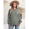 image:imageANRABESS Women Oversized Sweaters Batwing Long Sleeve 2026 Fall Outfits Crewneck Casual Knit Side Slit Fashion Pullover TopSage