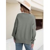 image:imageANRABESS Women Oversized Sweaters Batwing Long Sleeve 2026 Fall Outfits Crewneck Casual Knit Side Slit Fashion Pullover TopSage