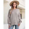 image:imageANRABESS Women Oversized Sweaters Batwing Long Sleeve 2026 Fall Outfits Crewneck Casual Knit Side Slit Fashion Pullover TopTaupe