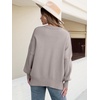 image:imageANRABESS Women Oversized Sweaters Batwing Long Sleeve 2026 Fall Outfits Crewneck Casual Knit Side Slit Fashion Pullover TopTaupe