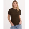 image:imageANRABESS Womens 100 Wool Sweater Office Work Sweaters Soft Lightweight for Summer Spring Short Sleeve Business Casual TopBrown