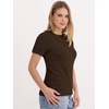 image:imageANRABESS Womens 100 Wool Sweater Office Work Sweaters Soft Lightweight for Summer Spring Short Sleeve Business Casual TopBrown