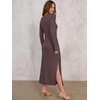 image:imageANRABESS Womens Fall Long Sleeve Casual Maxi Dress  Crewneck Tie Waist Long Dresses with Slit Soft Lightweight Church Vacation Outfits Fashion Transition ClothesCoffee