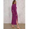 image:imageANRABESS Womens Fall Long Sleeve Casual Maxi Dress  Crewneck Tie Waist Long Dresses with Slit Soft Lightweight Church Vacation Outfits Fashion Transition ClothesDeep Purple