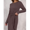 image:imageANRABESS Womens Fall Long Sleeve Casual Maxi Dress  Crewneck Tie Waist Long Dresses with Slit Soft Lightweight Church Vacation Outfits Fashion Transition ClothesCoffee