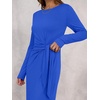image:imageANRABESS Womens Fall Long Sleeve Casual Maxi Dress  Crewneck Tie Waist Long Dresses with Slit Soft Lightweight Church Vacation Outfits Fashion Transition ClothesRoyal Blue