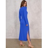 image:imageANRABESS Womens Fall Long Sleeve Casual Maxi Dress  Crewneck Tie Waist Long Dresses with Slit Soft Lightweight Church Vacation Outfits Fashion Transition ClothesRoyal Blue