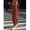 image:imageANRABESS Womens Long Sleeve Maxi Fall Knit Sweater Dress  Soft Stretchy Ribbed Fabric Crew Neck Side Slit Hem Cozy Winter Outfit Daily Wear Comfy Regular Fit Side PocketsRust Orange