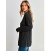 image:imageANRABESS Womens Long Sleeve Shirts Waffle Knit Tunic Top  V Neck Loose Fit Side Slit 2026 Fall Lightweight Sweater Tops for Daily Casual WearBlack