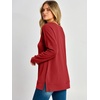image:imageANRABESS Womens Long Sleeve Shirts Waffle Knit Tunic Top  V Neck Loose Fit Side Slit 2026 Fall Lightweight Sweater Tops for Daily Casual WearBright Red