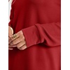 image:imageANRABESS Womens Long Sleeve Shirts Waffle Knit Tunic Top  V Neck Loose Fit Side Slit 2026 Fall Lightweight Sweater Tops for Daily Casual WearBright Red