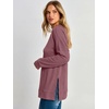 image:imageANRABESS Womens Long Sleeve Shirts Waffle Knit Tunic Top  V Neck Loose Fit Side Slit 2026 Fall Lightweight Sweater Tops for Daily Casual WearMauve