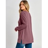 image:imageANRABESS Womens Long Sleeve Shirts Waffle Knit Tunic Top  V Neck Loose Fit Side Slit 2026 Fall Lightweight Sweater Tops for Daily Casual WearMauve