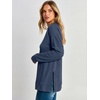 image:imageANRABESS Womens Long Sleeve Shirts Waffle Knit Tunic Top  V Neck Loose Fit Side Slit 2026 Fall Lightweight Sweater Tops for Daily Casual WearNavy Blue