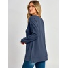 image:imageANRABESS Womens Long Sleeve Shirts Waffle Knit Tunic Top  V Neck Loose Fit Side Slit 2026 Fall Lightweight Sweater Tops for Daily Casual WearNavy Blue