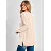 image:imageANRABESS Womens Long Sleeve Shirts Waffle Knit Tunic Top  V Neck Loose Fit Side Slit 2026 Fall Lightweight Sweater Tops for Daily Casual WearParchment