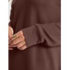 image:imageANRABESS Womens Long Sleeve Shirts Waffle Knit Tunic Top  V Neck Loose Fit Side Slit 2026 Fall Lightweight Sweater Tops for Daily Casual WearRed Brown