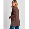 image:imageANRABESS Womens Long Sleeve Shirts Waffle Knit Tunic Top  V Neck Loose Fit Side Slit 2026 Fall Lightweight Sweater Tops for Daily Casual WearRed Brown