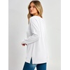 image:imageANRABESS Womens Long Sleeve Shirts Waffle Knit Tunic Top  V Neck Loose Fit Side Slit 2026 Fall Lightweight Sweater Tops for Daily Casual WearWhite