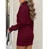 image:imageANRABESS Womens Long Sleeve Turtleneck Bodycon Sweater Dress  Fall Winter Date Night Going Out Casual Party Ribbed Mini Slim Fit Soft Stretchy Knit Daily Work Office Vacation ClubBurgundy