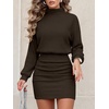 image:imageANRABESS Womens Long Sleeve Turtleneck Bodycon Sweater Dress  Fall Winter Date Night Going Out Casual Party Ribbed Mini Slim Fit Soft Stretchy Knit Daily Work Office Vacation ClubBrown