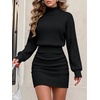 image:imageANRABESS Womens Long Sleeve Turtleneck Bodycon Sweater Dress  Fall Winter Date Night Going Out Casual Party Ribbed Mini Slim Fit Soft Stretchy Knit Daily Work Office Vacation ClubBlack