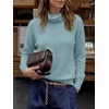 image:imageANRABESS Womens Turtleneck Long Sleeve Pullover Sweater  Soft Cozy Chunky Knit Ribbed Cuff Hem Jumper Tops Loose FitOffice Daily Casual Clothes Fall Winter OutfitsLight Blue