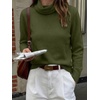 image:imageANRABESS Womens Turtleneck Long Sleeve Pullover Sweater  Soft Cozy Chunky Knit Ribbed Cuff Hem Jumper Tops Loose FitOffice Daily Casual Clothes Fall Winter OutfitsArmy Green