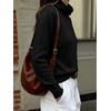 image:imageANRABESS Womens Turtleneck Long Sleeve Pullover Sweater  Soft Cozy Chunky Knit Ribbed Cuff Hem Jumper Tops Loose FitOffice Daily Casual Clothes Fall Winter OutfitsBlack