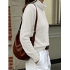 image:imageANRABESS Womens Turtleneck Long Sleeve Pullover Sweater  Soft Cozy Chunky Knit Ribbed Cuff Hem Jumper Tops Loose FitOffice Daily Casual Clothes Fall Winter OutfitsWhite