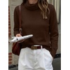 image:imageANRABESS Womens Turtleneck Long Sleeve Pullover Sweater  Soft Cozy Chunky Knit Ribbed Cuff Hem Jumper Tops Loose FitOffice Daily Casual Clothes Fall Winter OutfitsCoffee