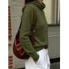 image:imageANRABESS Womens Turtleneck Long Sleeve Pullover Sweater  Soft Cozy Chunky Knit Ribbed Cuff Hem Jumper Tops Loose FitOffice Daily Casual Clothes Fall Winter OutfitsArmy Green