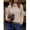 image:imageANRABESS Womens Turtleneck Long Sleeve Pullover Sweater  Soft Cozy Chunky Knit Ribbed Cuff Hem Jumper Tops Loose FitOffice Daily Casual Clothes Fall Winter OutfitsAlmond