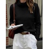 image:imageANRABESS Womens Turtleneck Long Sleeve Pullover Sweater  Soft Cozy Chunky Knit Ribbed Cuff Hem Jumper Tops Loose FitOffice Daily Casual Clothes Fall Winter OutfitsBlack