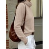 image:imageANRABESS Womens Turtleneck Long Sleeve Pullover Sweater  Soft Cozy Chunky Knit Ribbed Cuff Hem Jumper Tops Loose FitOffice Daily Casual Clothes Fall Winter OutfitsAlmond