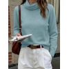 image:imageANRABESS Womens Turtleneck Long Sleeve Pullover Sweater  Soft Cozy Chunky Knit Ribbed Cuff Hem Jumper Tops Loose FitOffice Daily Casual Clothes Fall Winter OutfitsLight Blue