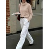 image:imageANRABESS Womens Turtleneck Long Sleeve Pullover Sweater  Soft Cozy Chunky Knit Ribbed Cuff Hem Jumper Tops Loose FitOffice Daily Casual Clothes Fall Winter OutfitsAlmond