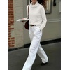 image:imageANRABESS Womens Turtleneck Long Sleeve Pullover Sweater  Soft Cozy Chunky Knit Ribbed Cuff Hem Jumper Tops Loose FitOffice Daily Casual Clothes Fall Winter OutfitsWhite