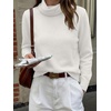 image:imageANRABESS Womens Turtleneck Long Sleeve Pullover Sweater  Soft Cozy Chunky Knit Ribbed Cuff Hem Jumper Tops Loose FitOffice Daily Casual Clothes Fall Winter OutfitsWhite