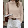 image:imageANRABESS Womens Turtleneck Long Sleeve Pullover Sweater  Soft Cozy Chunky Knit Ribbed Cuff Hem Jumper Tops Loose FitOffice Daily Casual Clothes Fall Winter OutfitsAlmond