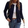 image:imageANRABESS Women Lightweight Button Down Cardigan Sweaters  Long Sleeve Crew Neck Scalloped TrimSummer Soft Knit Work Business Casual Outfits 2026 Fall Trendy Travel OutingsNavy Blue