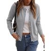 image:imageANRABESS Women Lightweight Button Down Cardigan Sweaters  Long Sleeve Crew Neck Scalloped TrimSummer Soft Knit Work Business Casual Outfits 2026 Fall Trendy Travel OutingsGrey