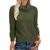 image:imageANRABESS Womens Turtleneck Long Sleeve Pullover Sweater  Soft Cozy Chunky Knit Ribbed Cuff Hem Jumper Tops Loose FitOffice Daily Casual Clothes Fall Winter OutfitsArmy Green