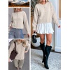 image:imageANRABESS Lightweight Oversized Cardigan Sweaters for Women  Soft Breathable Knit Subtle Cropped Long Sleeve Button Down Crewneck Relaxed Loose Fit Casual amp Work Wear Fall OutfitsBeige