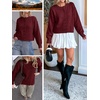 image:imageANRABESS Lightweight Oversized Cardigan Sweaters for Women  Soft Breathable Knit Subtle Cropped Long Sleeve Button Down Crewneck Relaxed Loose Fit Casual amp Work Wear Fall OutfitsRed