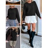 image:imageANRABESS Lightweight Oversized Cardigan Sweaters for Women  Soft Breathable Knit Subtle Cropped Long Sleeve Button Down Crewneck Relaxed Loose Fit Casual amp Work Wear Fall OutfitsBlack