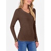 image:imageANRABESS Long Sleeve Shirts for Women Ribbed Sweater Top  Knitted Lightweight Slim Fitted V Neck TShirts Casual 2026 Fall Outfits Going Out Tops Winter Layer ClothingBrown