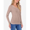 image:imageANRABESS Long Sleeve Shirts for Women Ribbed Sweater Top  Knitted Lightweight Slim Fitted V Neck TShirts Casual 2026 Fall Outfits Going Out Tops Winter Layer ClothingTan