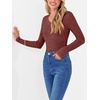 image:imageANRABESS Long Sleeve Shirts for Women Ribbed Sweater Top  Knitted Lightweight Slim Fitted V Neck TShirts Casual 2026 Fall Outfits Going Out Tops Winter Layer ClothingRust Orange